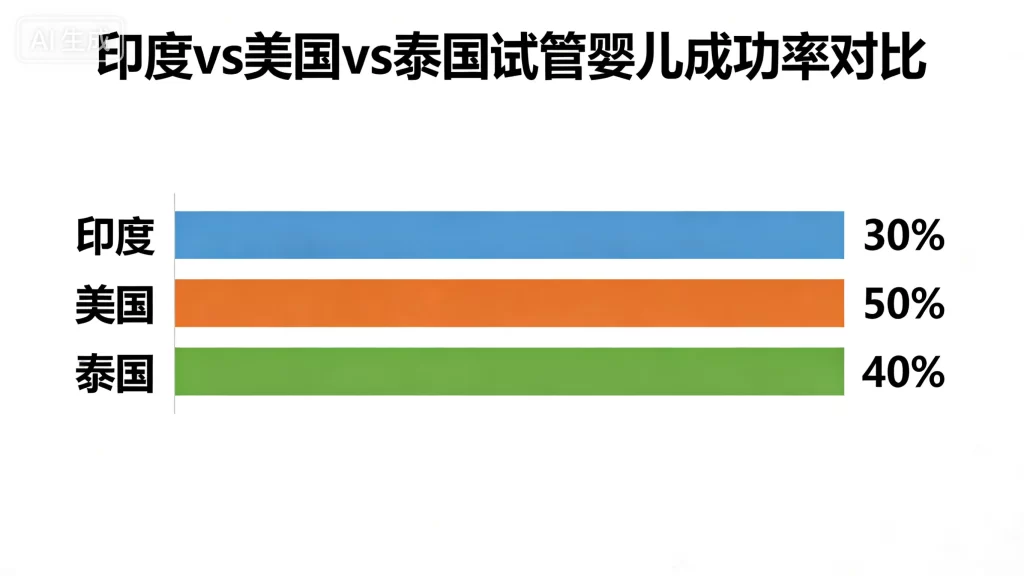 印度 vs 美国 vs 泰国 成功率对比条形图