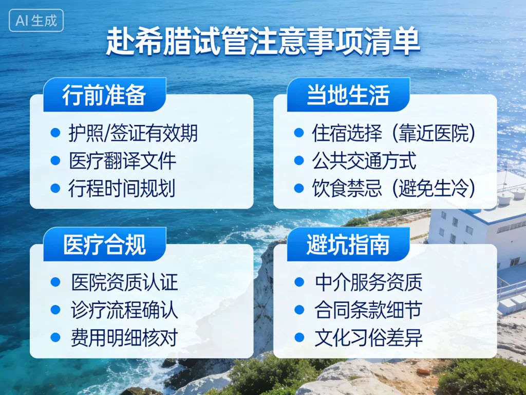 赴希腊试管注意事项清单图