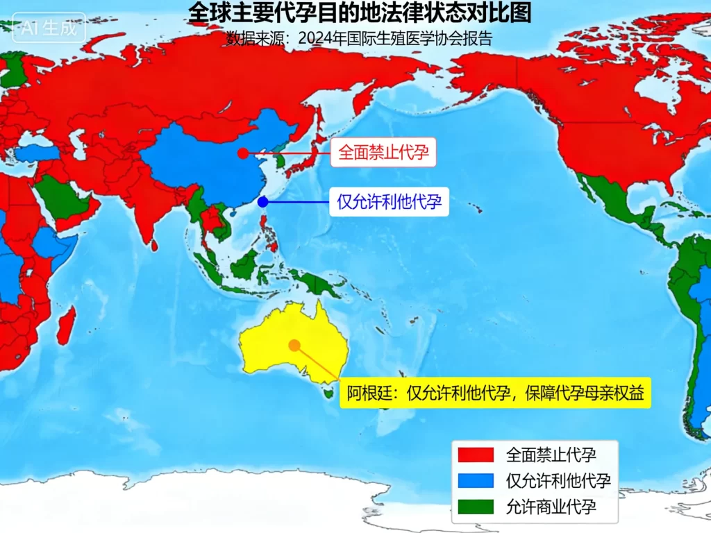 全球主要代孕目的地法律状态