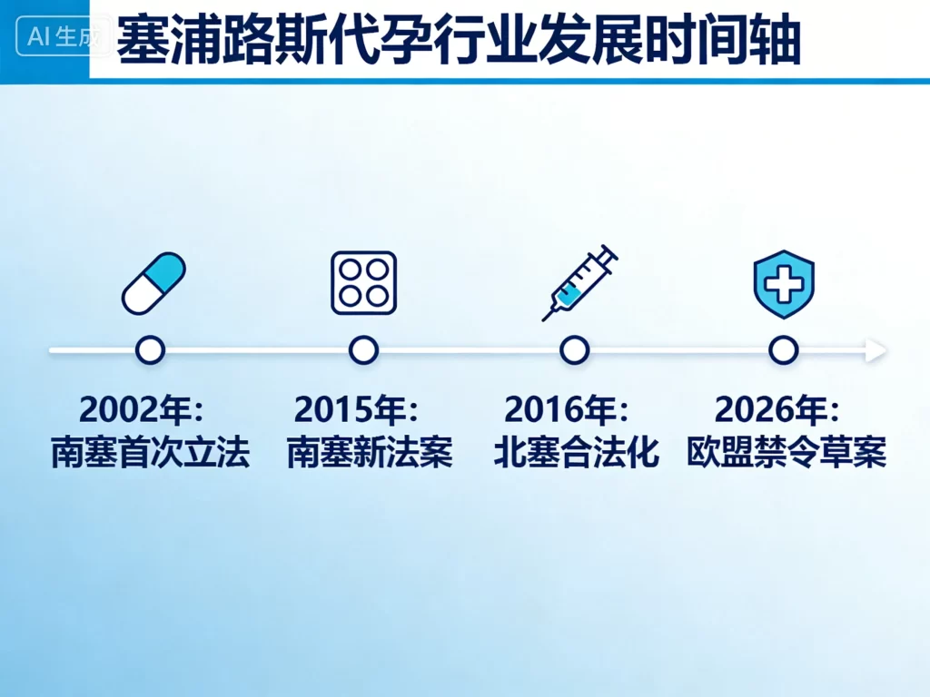 塞浦路斯代孕行业发展时间轴