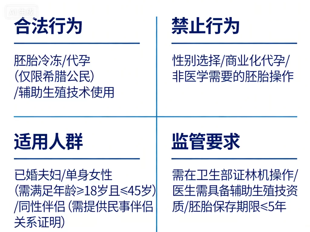 希腊辅助生殖法律核心要点图解