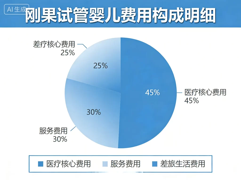 刚果试管婴儿费用构成明细饼图