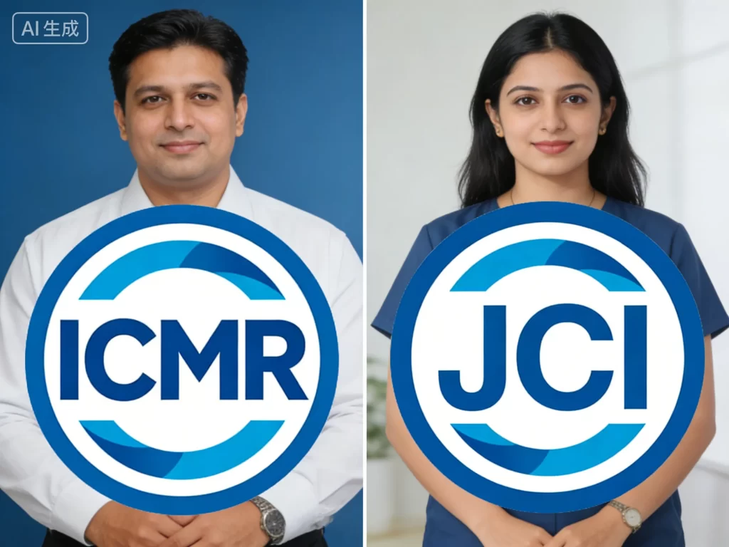 ICMR 与 JCI 认证标识展示图