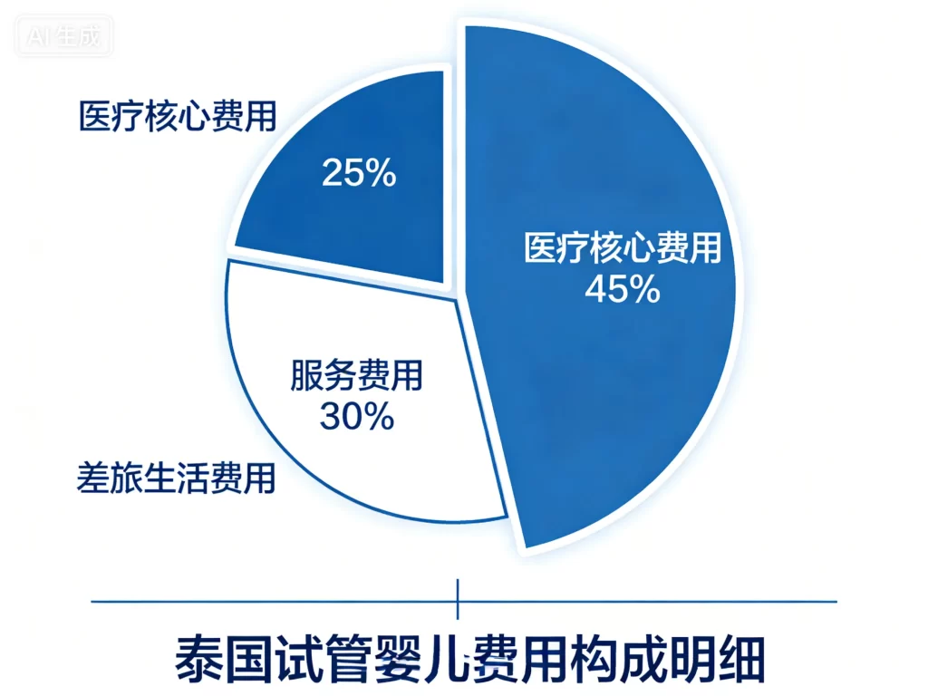 泰国试管婴儿费用构成明细饼图