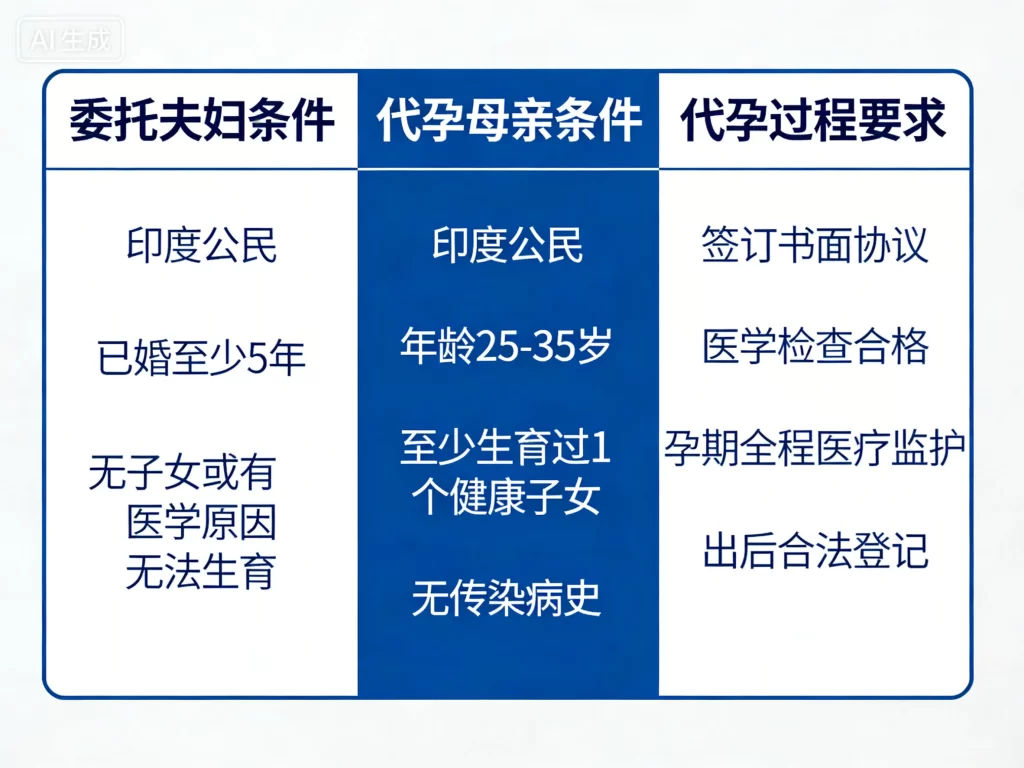 印度合法利他代孕条件图解