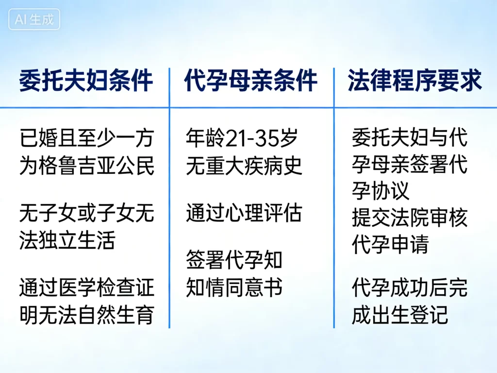 格鲁吉亚合法代孕条件