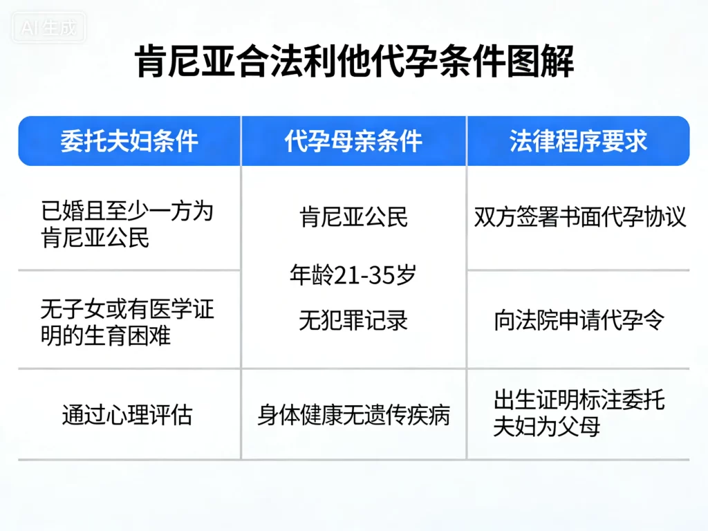 肯尼亚合法利他代孕条件图解