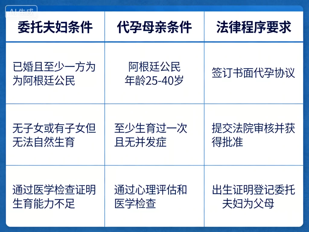 阿根廷合法代孕条件