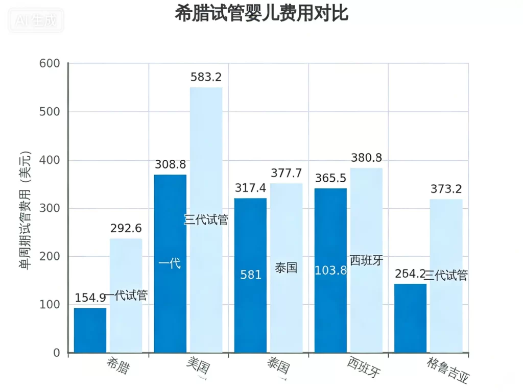 希腊试管婴儿费用对比柱状图