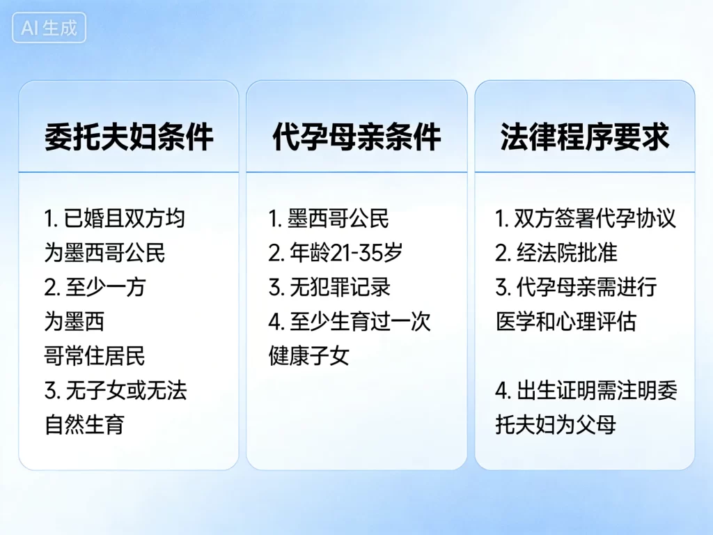 墨西哥合法代孕条件