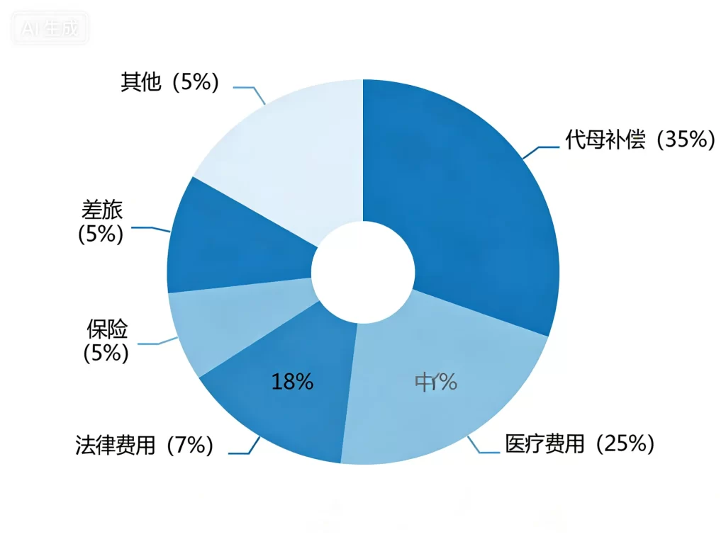 美国代孕费用构成饼图