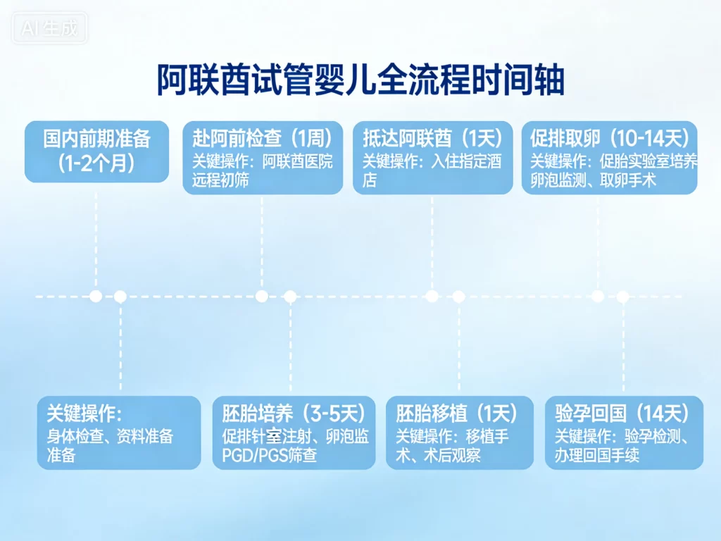 阿联酋试管婴儿全流程时间轴图
