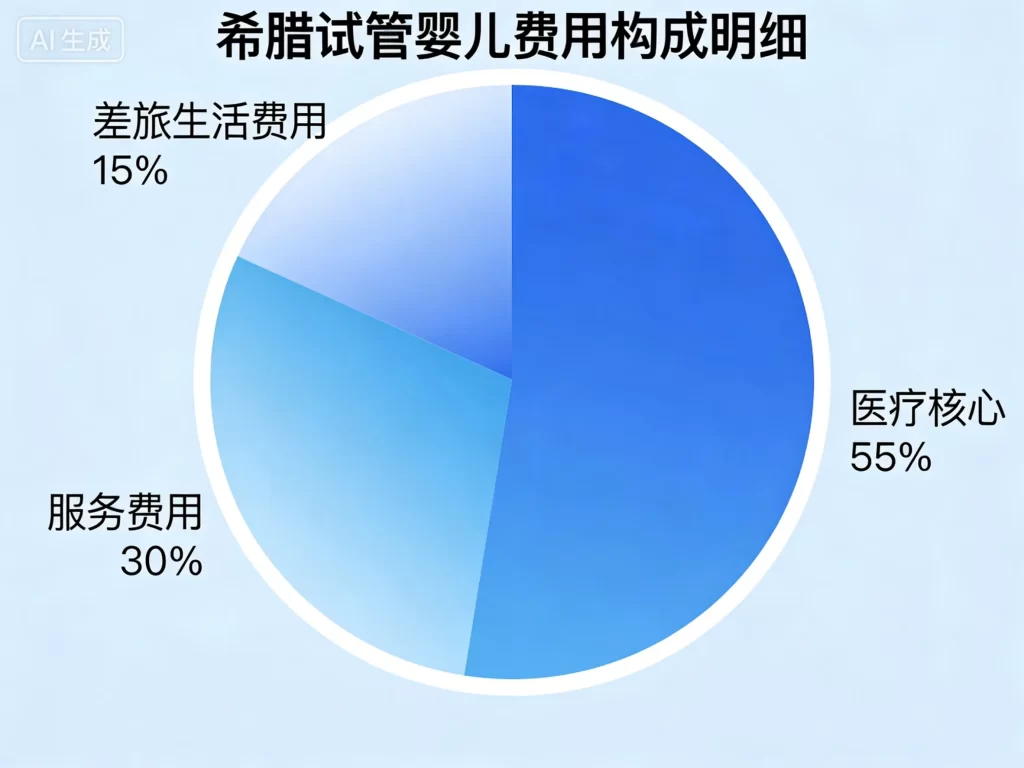 希腊试管婴儿费用构成明细饼图