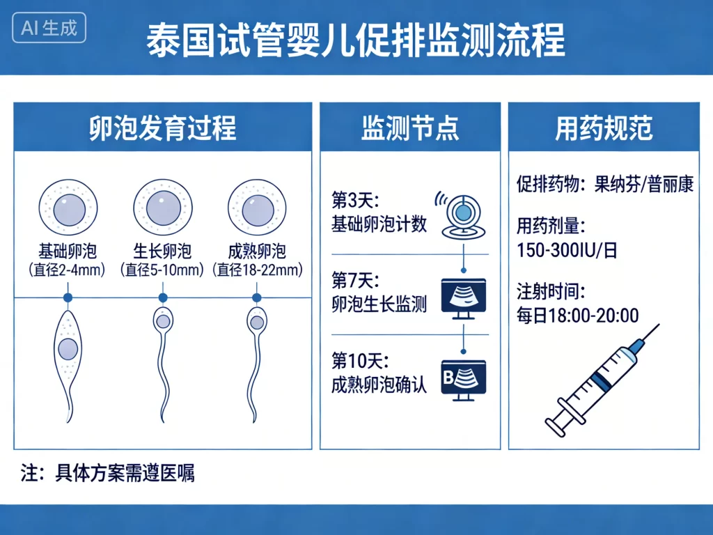 泰国试管婴儿促排监测流程示意图