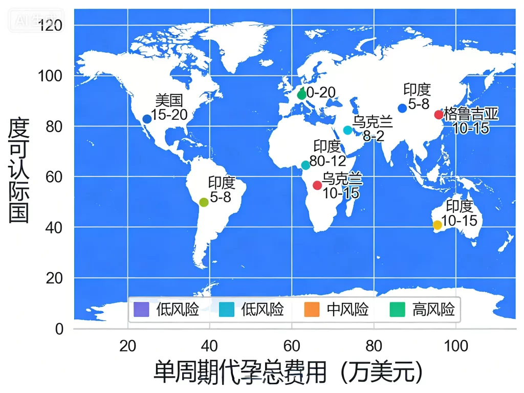 全球主要代孕目的地费用与国际认可度对比