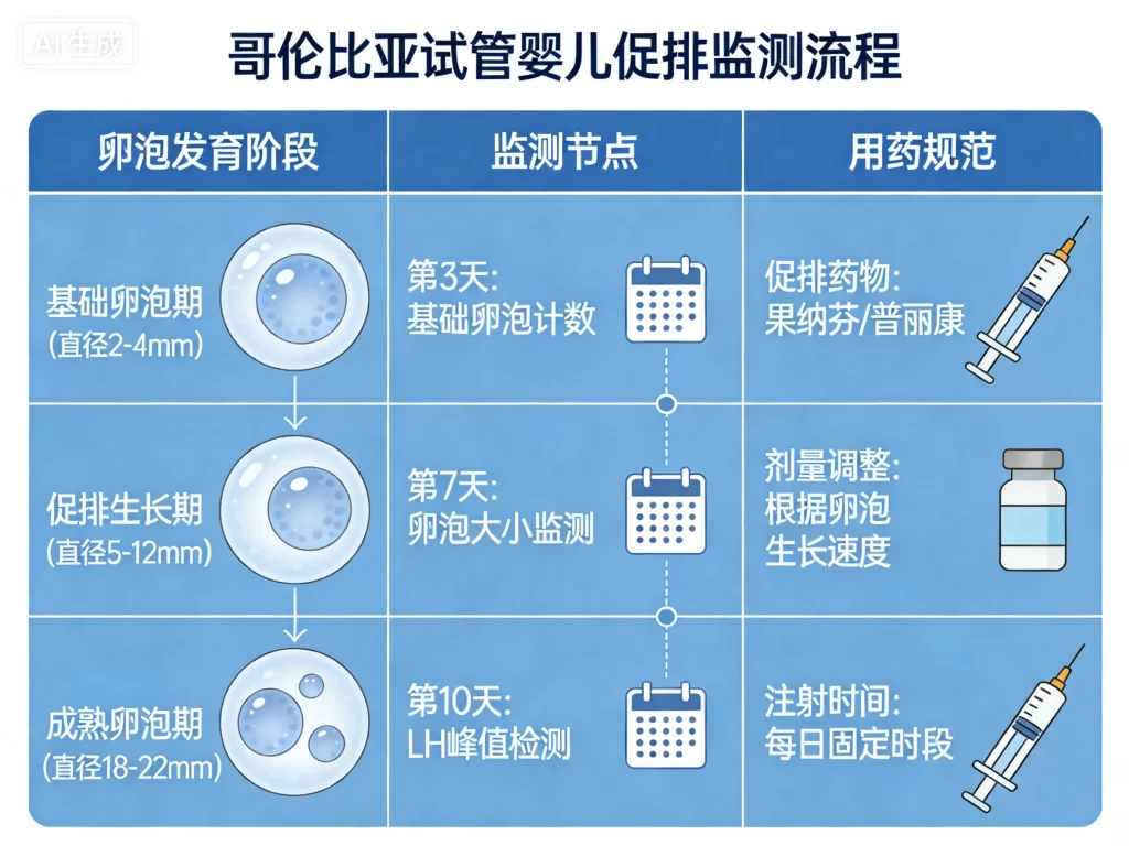 哥伦比亚试管婴儿促排监测流程