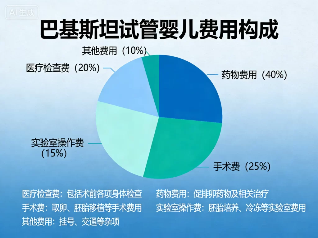 巴基斯坦试管婴儿费用构成饼图