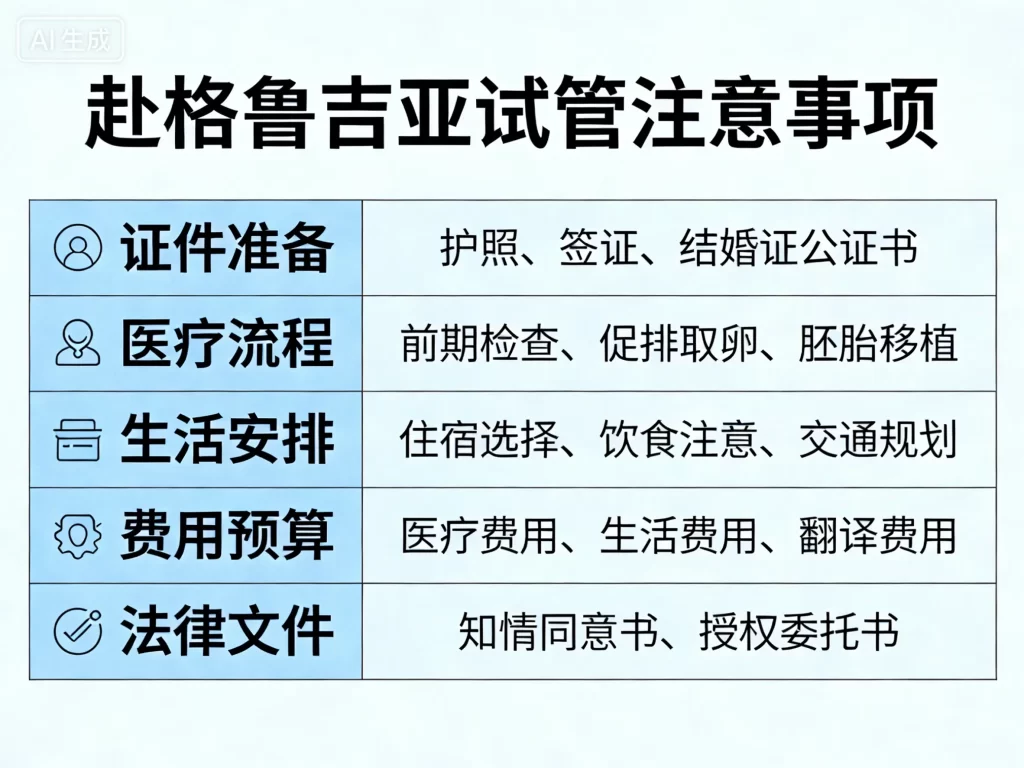 赴格鲁吉亚试管注意事项清单图