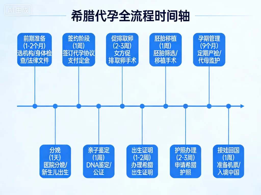 希腊代孕全流程时间轴图