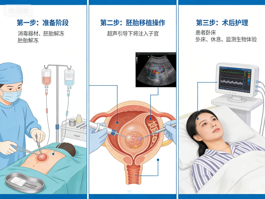 胚胎移植手术示意图