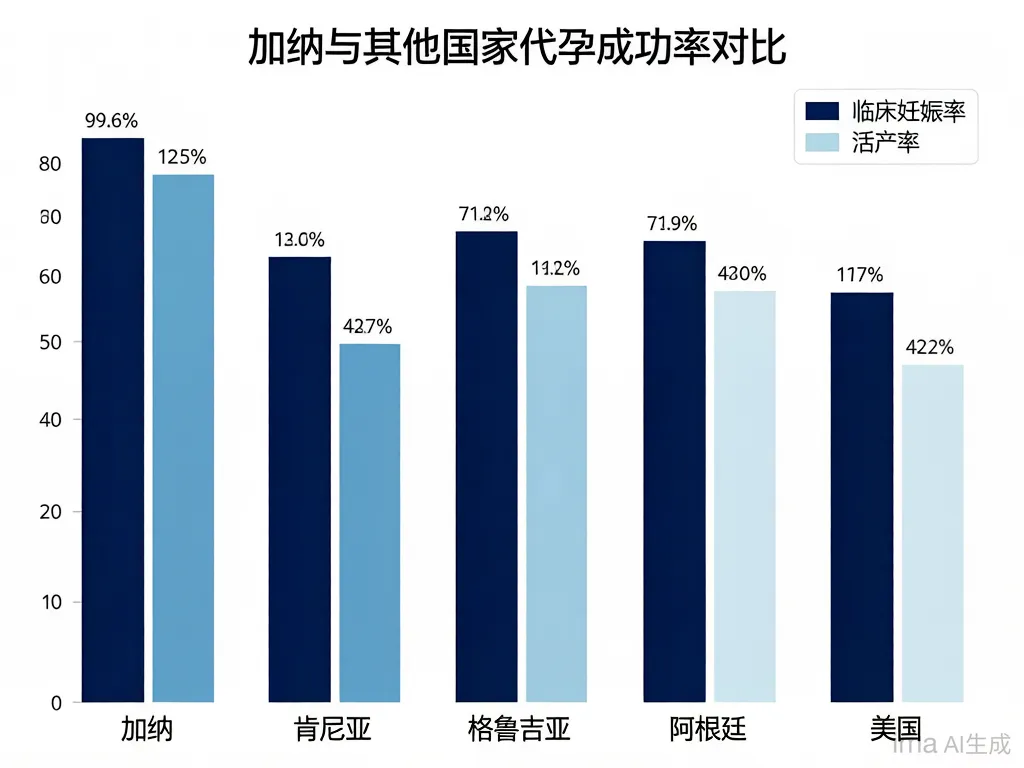 加纳与其他国家代孕成功率对比