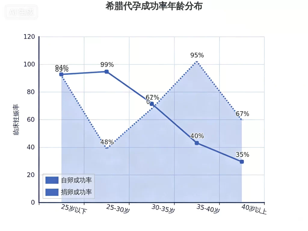 希腊代孕成功率年龄分布折线图