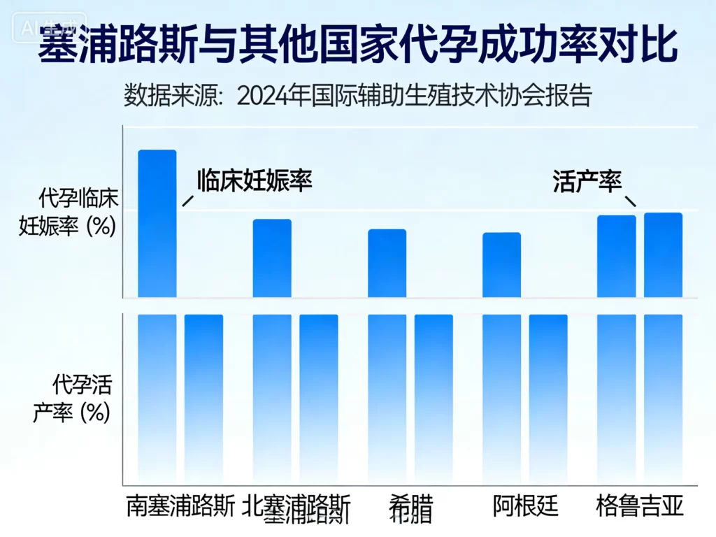 塞浦路斯与其他国家代孕成功率对比