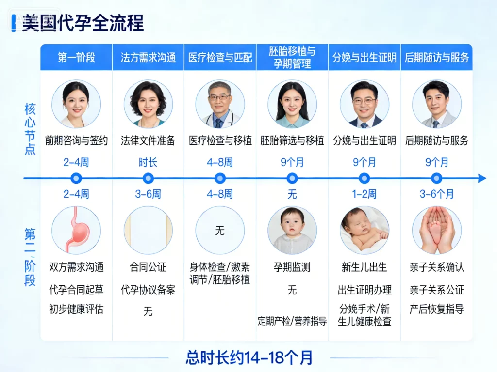 美国代孕全流程时间轴图