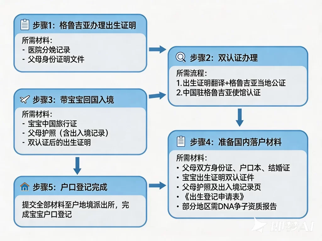 格鲁吉亚代孕宝宝回国落户流程图