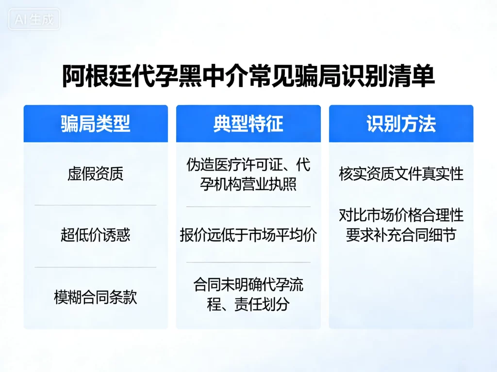 阿根廷代孕黑中介常见骗局识别清单图