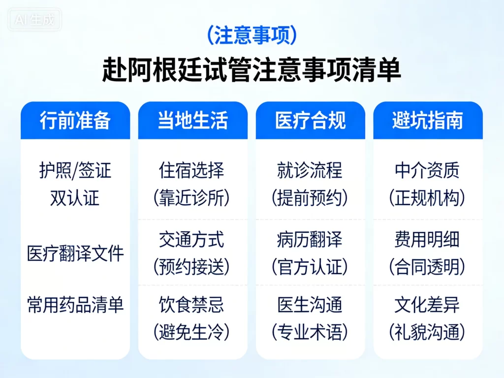 赴阿根廷试管注意事项清单图