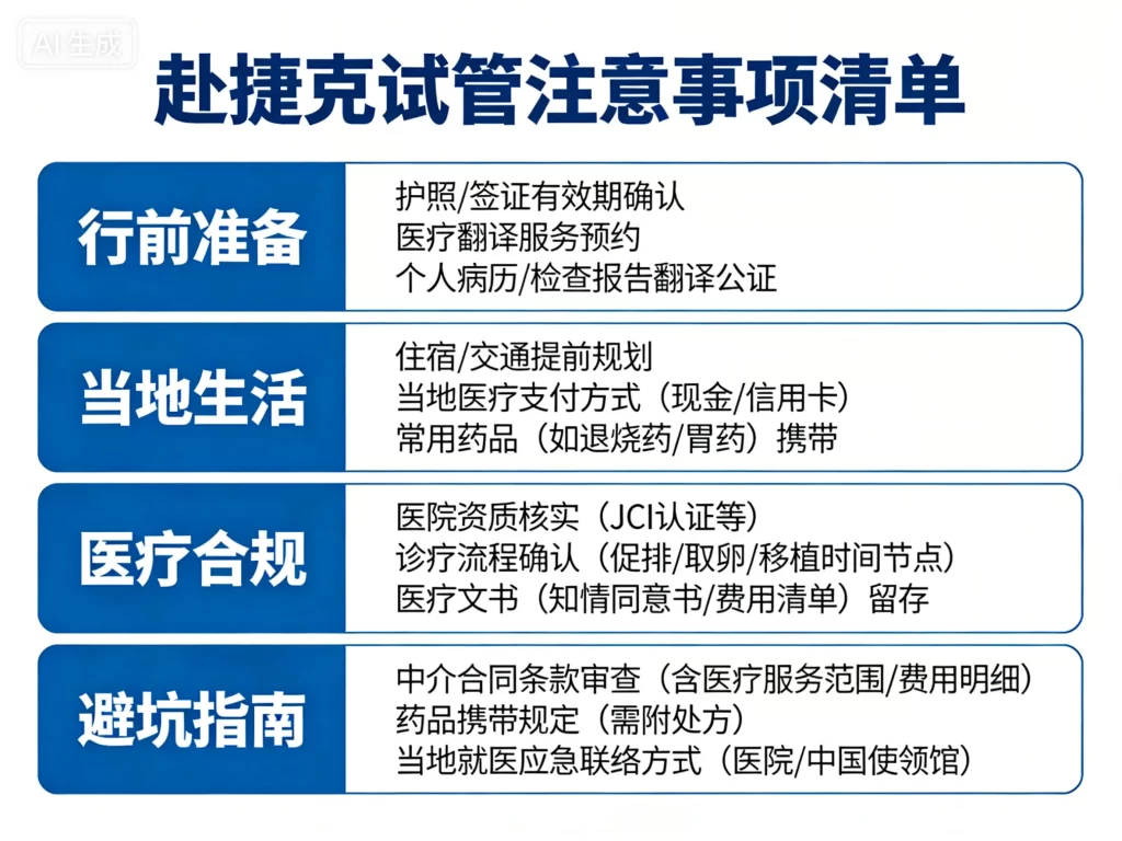 赴捷克试管注意事项清单图